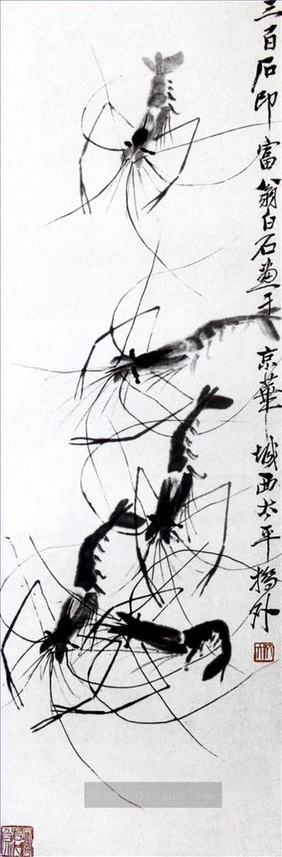 Qi Baishi Garnelen 3 Chinesische Malerei Ölgemälde